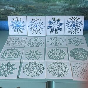 16 Decorative Stencil Set, all different Patterns